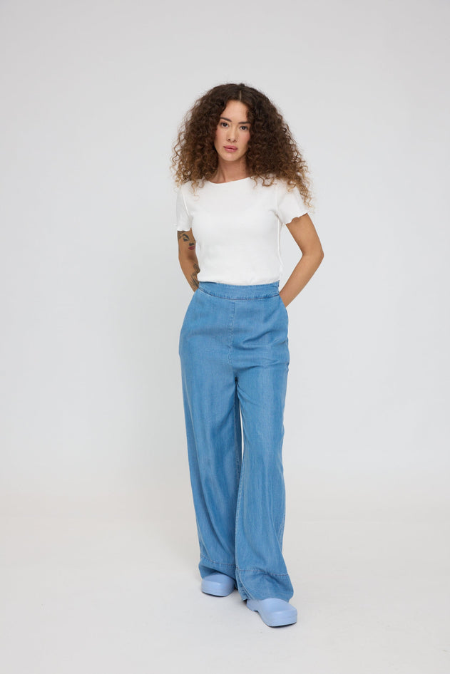 Wide Leg Denim Pants