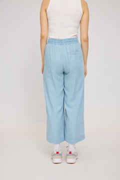 Wide Leg Denim Pants With Belt