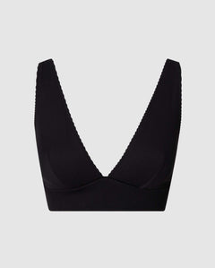 Plunge Bikini Top Zwart Rib