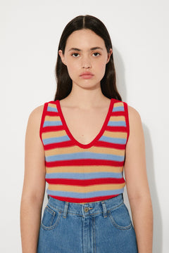 Haze Knitted Top Multicolor Stripes