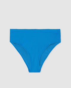 Hoog uitgesneden bikinislip Turquoise Blue Rib