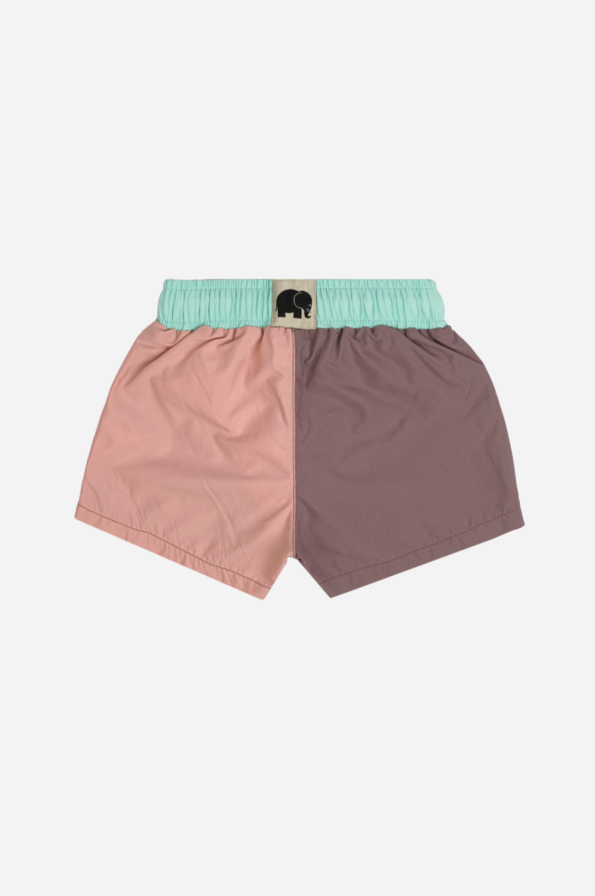 Kids' Color Block Swim Shorts Mauve