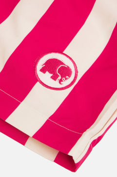 Men's Beach Club Swim Shorts Striped Fuchsia