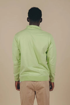 Men's Sauce Pigment Quarter Zip Sweater Spring Green