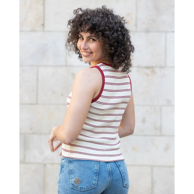 Ribbed Tank Top Stripes