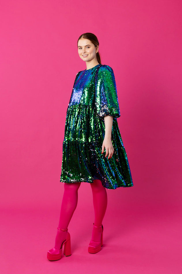 Dishy Dress Sequin Green