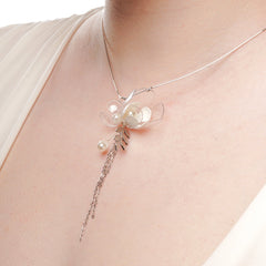 Jasmine Triple Flower Drop Necklace
