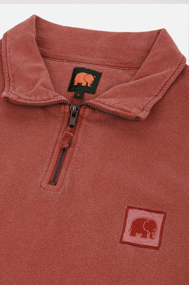Heren Sauce Pigment Quarter Zip Sweater Burning Sky