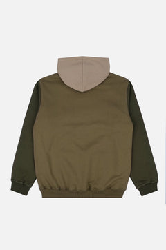 Color Block Hoodie Gothic Olive