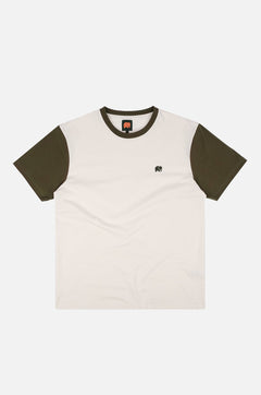 Color Block T-Shirt Natural/Dark Olive