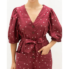 Fiori Jumpsuit Red