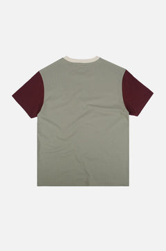Heren Color Block T-shirt Iron Veil Grey