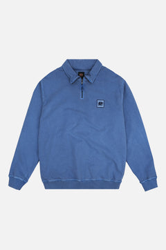 Men's Sauce Pigment Quarter Zip Sweater Tidepool Blue