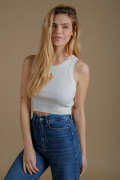 Women’s Pigment Rib Tank Areca Ecru