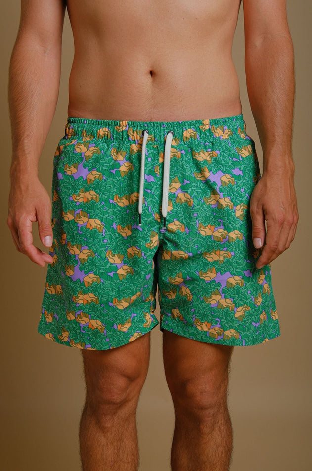 Heren Trippyplant Zwemshort Mystic Mint