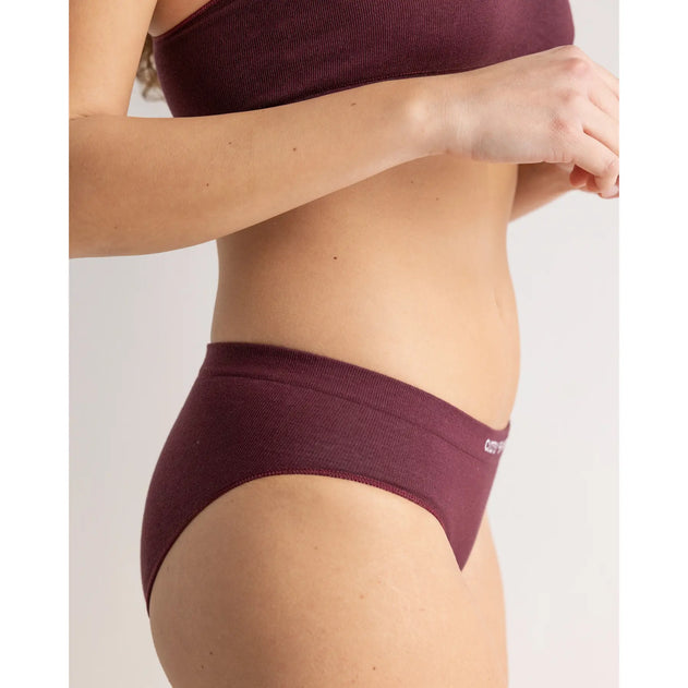 Clotsy Brand Semi High Rise Panties Burgundy
