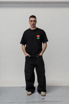 Tulip Print T-Shirt Black