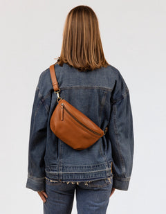 Milo Soft Grain Leather Bum Bag Oak Brown