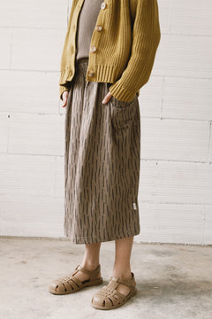 Kid's Hadiya Organic Cotton Midi Skirt Bark Brown