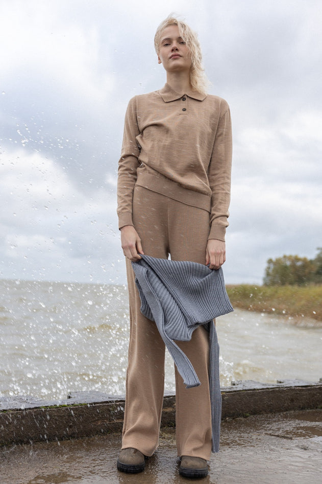 Bene Merino Wide Pants Beige