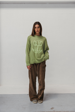Printed Tulip Sweater Green