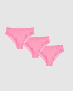 Micro Lace Cheeky 3-Pack Candy Pink