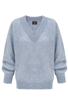 Sweater mohair grey blue
