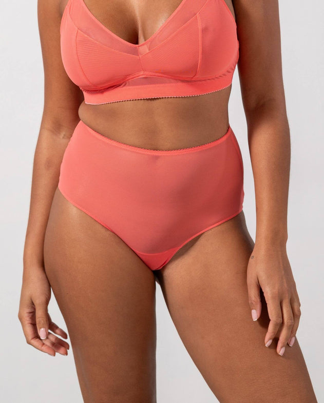 Mesh Highwaist Briefs Coral