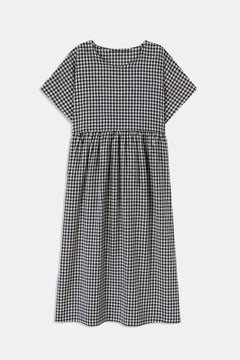 Black and white checkered dress on a white background
