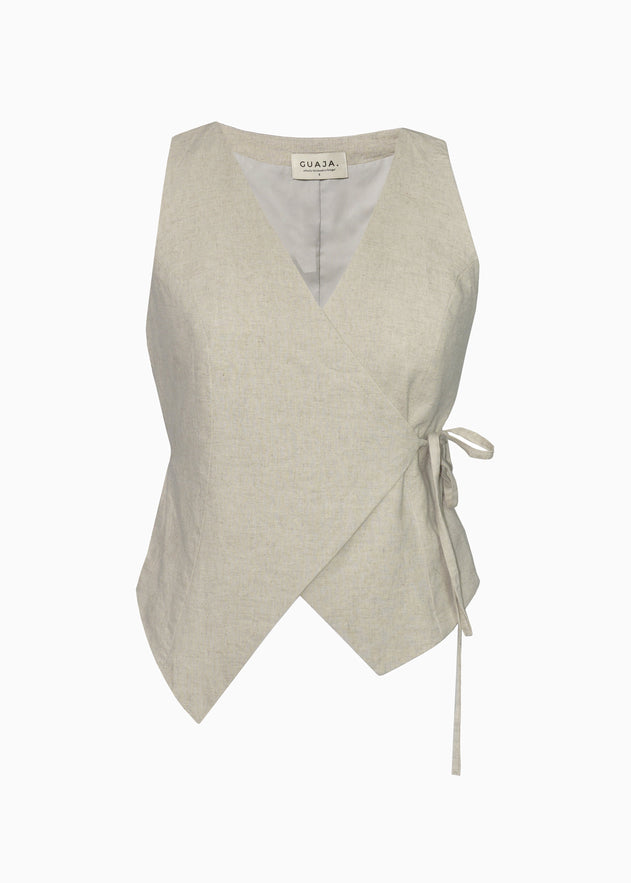 Chloe Double Breasted Linen Vest