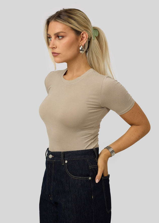 90’s Fitted T-Shirt Stone Beige