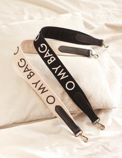 Shoulder Canvas Logo Tasriem Wit & Zwart
