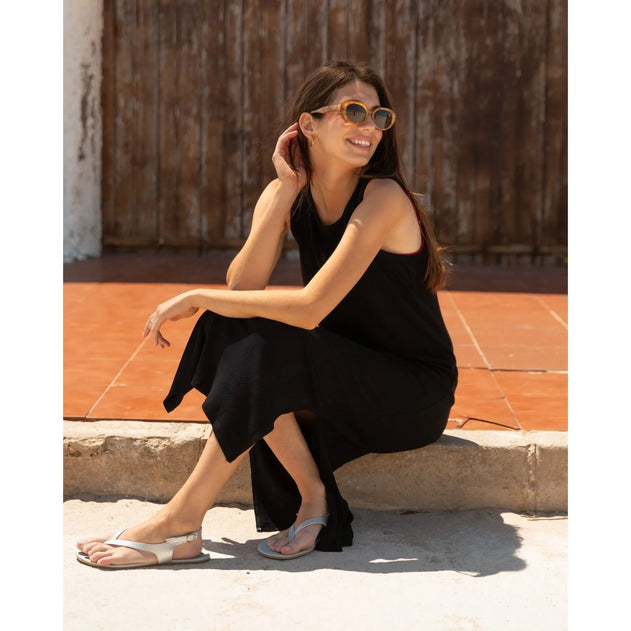 Long Ribbed Dress Black