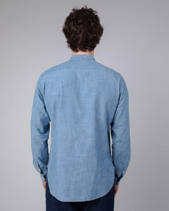 Henley Men's Denim Shirt Indigo Blue