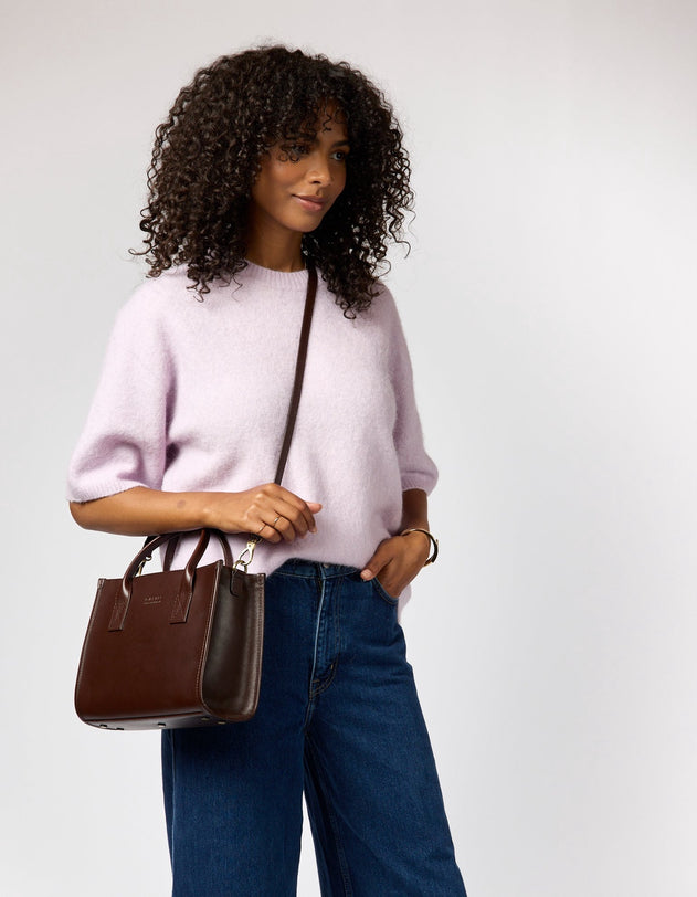 Jackie Tasriem Midi Leer Chocoladebruin