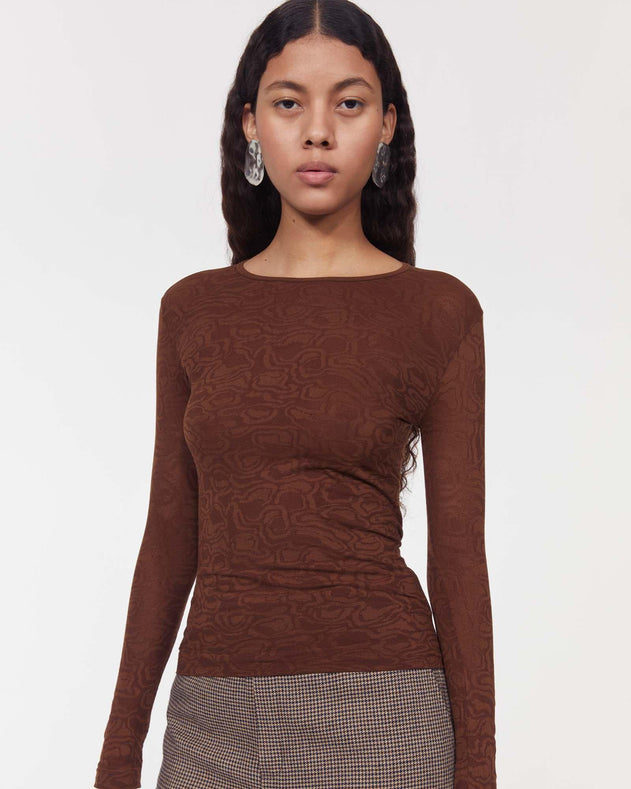 Rodebjer Henna Swirl Top Dark Brown