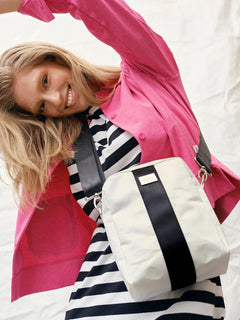 Soleil Sail Shoulder Bag Black & White