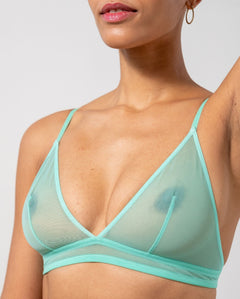 Mesh Triangle Bralette Turquoise