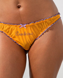 Mesh Ruffle Bikini Briefs Mustard / Electric Lilac