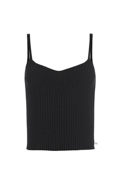 Sotto Ribbed Top Black