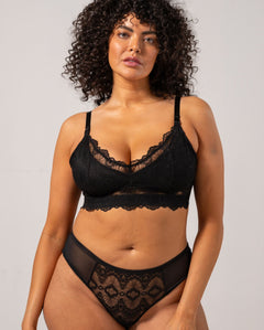 Lace Nursing Bralette Black