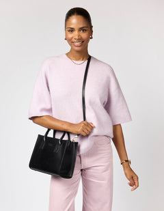 Jackie Midi Bag Leather Strap Classic Leather Black