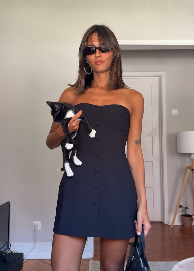 Jagger Strapless Mini Jurk Zwart