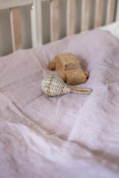 Linen Baby Bedding Dusty Rose