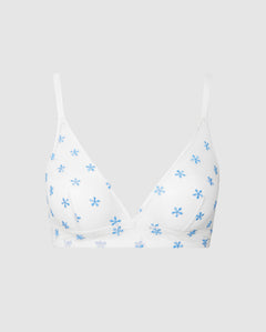 Mesh Triangle Bralette Cream/Baby Blue