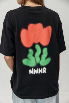 Tulip Print T-Shirt Black