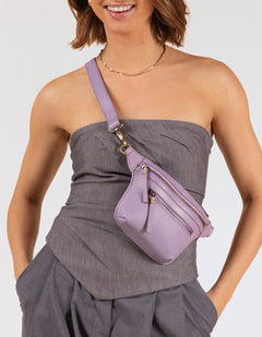 Beck's Bum Bag Classic Leather Lavender