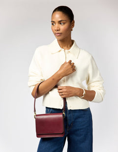 Audrey Mini Tas Donkerkersrood