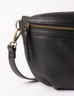 Milo Soft Grain Leather Bum Bag Black