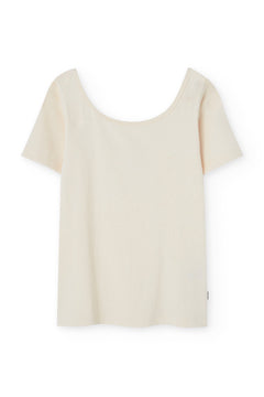 Brooke Short Sleeve Boat Neck T-Shirt White